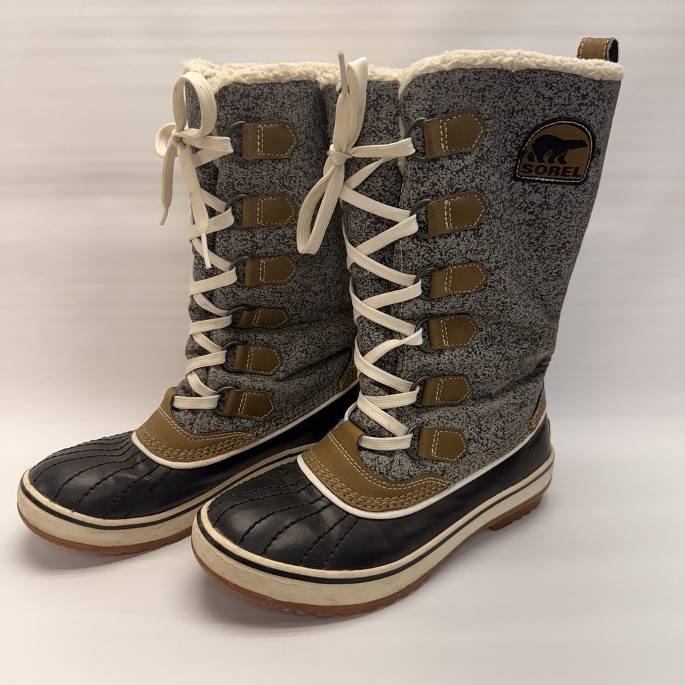 Sorel Tivoli Womens Snow boots Gray Waterproof High Winter Boots 1906-2375.5